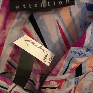Dress-Attention Button-Up in Pastel Abstract Print